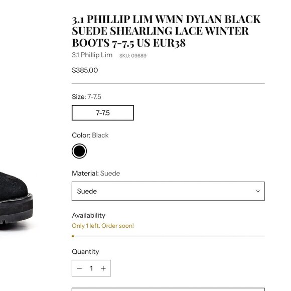 Phillip Lim shearling 'Dylan Hiking Boot' size 39 EU - Picture 10 of 10